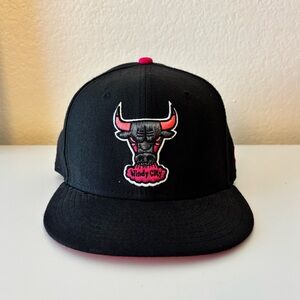 Chicago Bulls Black and Pink Adjustable SnapBack Hat